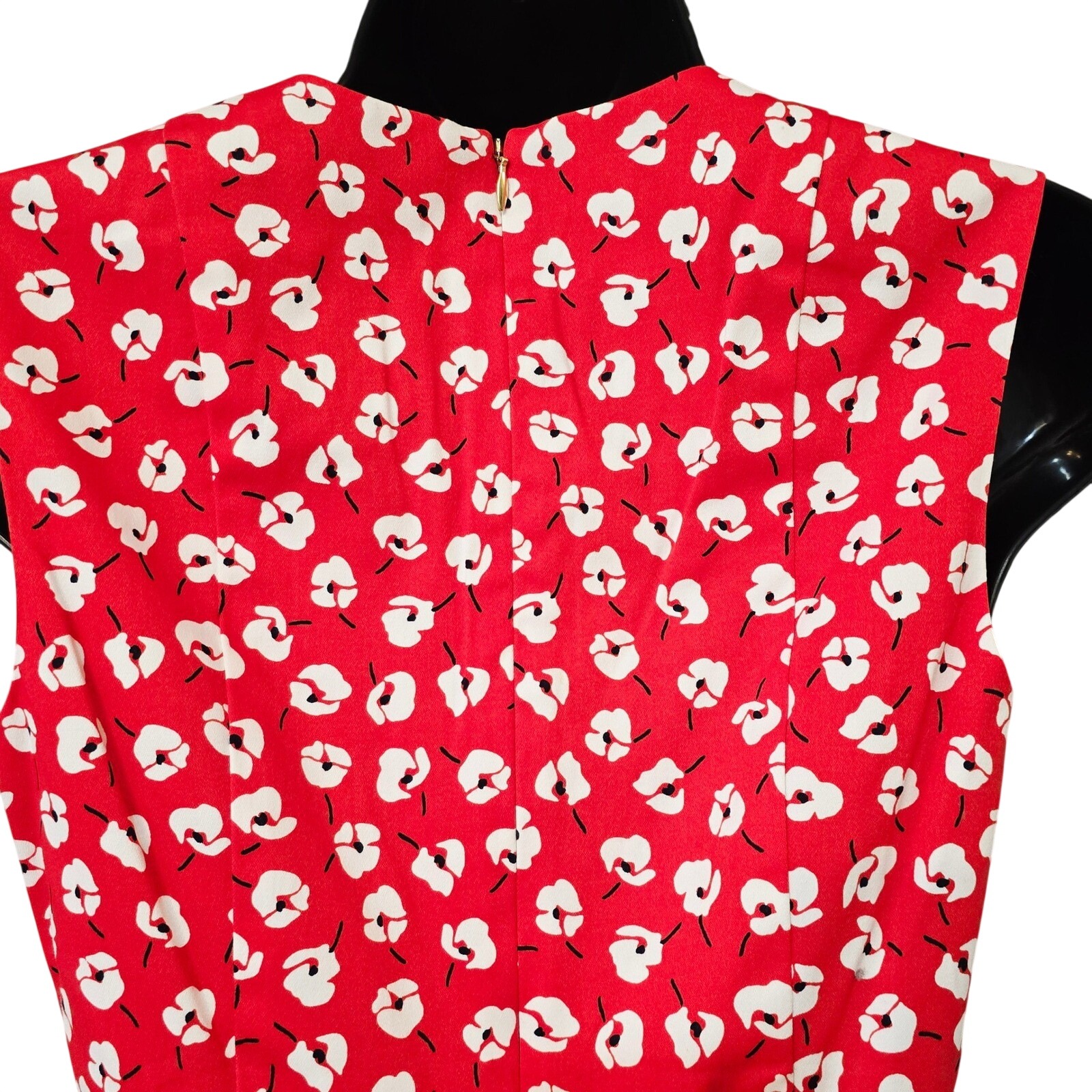 Nwt Draper James Love Circle Dress Lipstick Red Multi Floral V-Neck Drw0479 — image 5 of 8